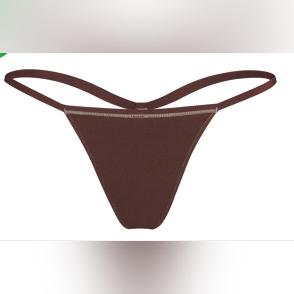 SKIMS COTTON JERSEY T-STRING THONG | CHOCOLATE/4X - Picture 1 of 13